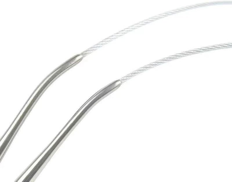 forebile Size 10 Stainless Steel Circular Knitting Needles 16 Inch 6 mm Set Round Metal (Silver, 16 inch-10-(6mm)) - Image 2